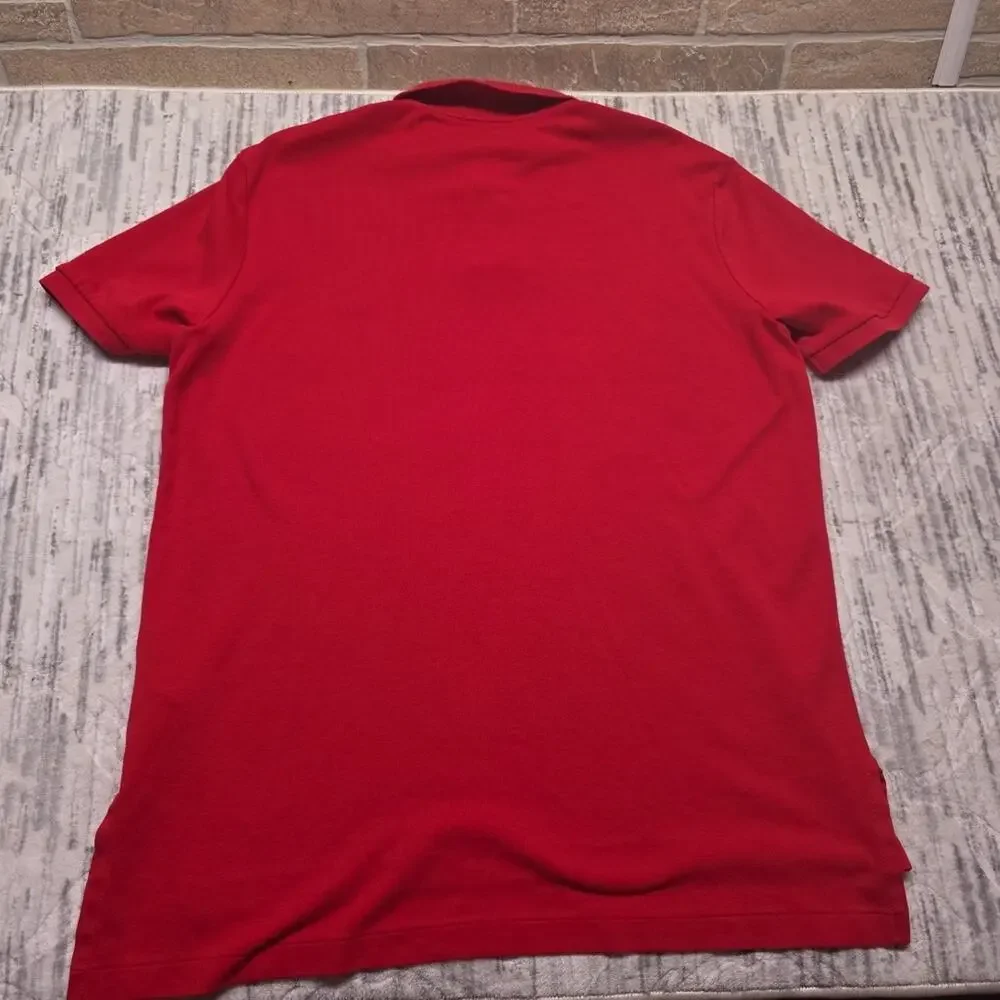 Ralph Lauren Polo Shirt Mens Red Pony Casual Short Sleeve